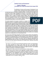 Inequality, Poverty and Development: (World Bank, Washington, DC 20433, U.S.A. May 1976, Revised Version August 1976)