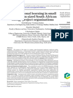 Organisational Learning in Small and Medium Sized South African Energy Project Organisations