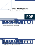 Operations Management: Requirements of Linear Programming
