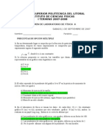 Escuela Superior Politécnica Del Litoral Instituto de Ciencias Físicas I TÉRMINO 2007-2008