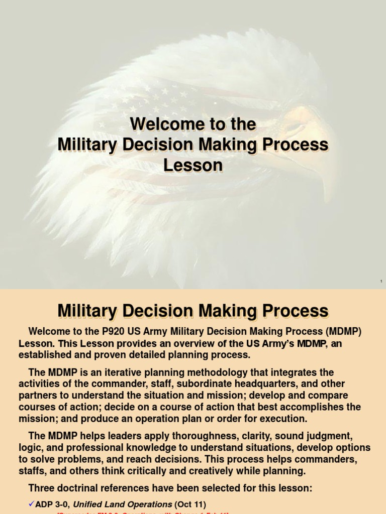 MDMP Version 13 01 Attp | PDF | Staff (Military) | Information