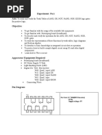 Experiment No.1 Aim: Objective:: Not Gate: IC 7404 (HEX Inverter) 14 Pin Supply Voltage:5v