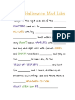 Halloween Mad Libs: Monsters