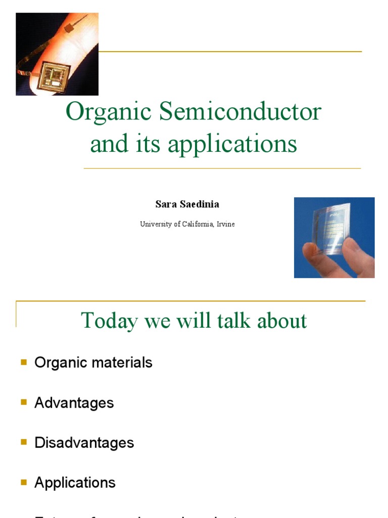Organic Semiconductor Applications Overview | PDF | Semiconductor ...