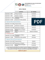 Initial timeline for student community engagement projects