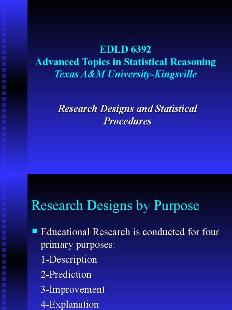 Statistical Research Designs and Procedures | PDF | Correlation And ...