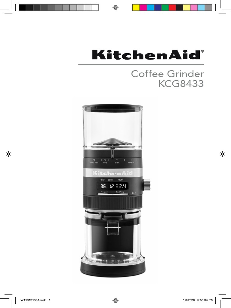 KitchenAid Burr Coffee Grinder KCG8433 Product Manual Download Free