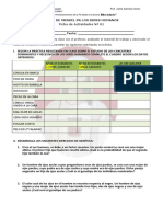 Ficha de Leyes de Mendel en Los Seres Humanos