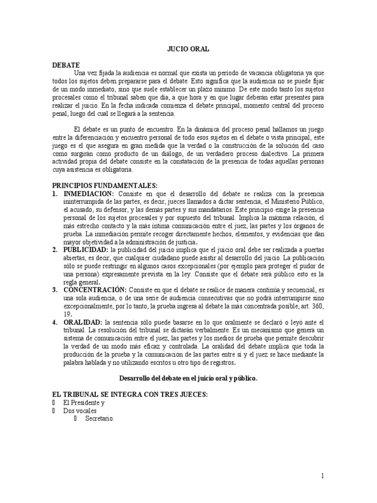 Juicio Oral Penal | PDF | Sentencia (ley) | Apelación