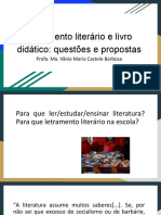 Letramento Literário e Livro Didático - Questões e Propostas Profa. Ma. Vânia Maria Castelo Barbosa