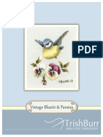 Vintage Bluetit Pansies Instructions New PDF