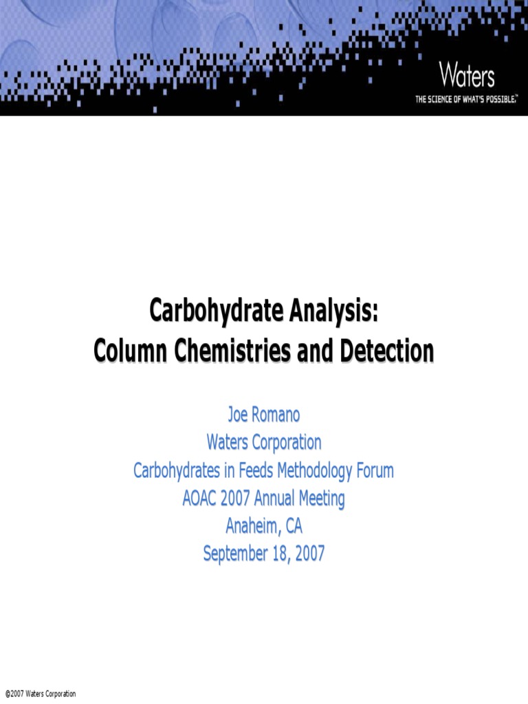 03e QA Carbohydrate Analysis - Carbohydrates - Aoac - 2007 | PDF | High ...
