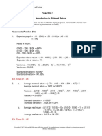 Answers To Problem Sets: Introduction To Risk and Return