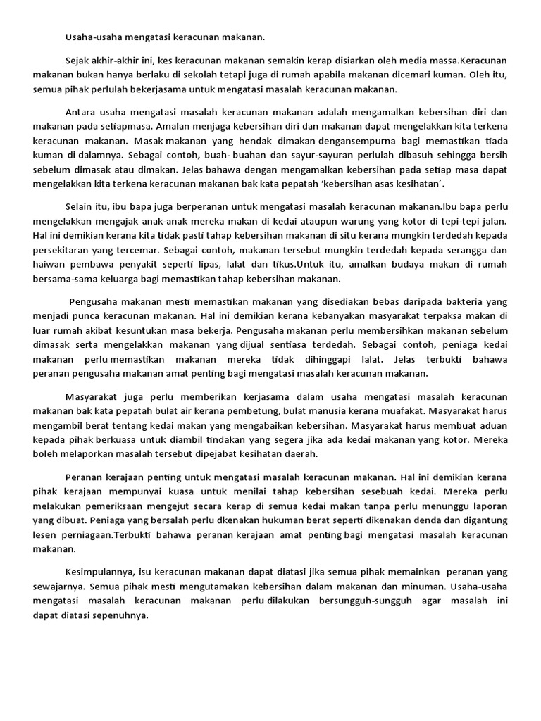 Cara Mencegah Keracunan Makanan Pdf