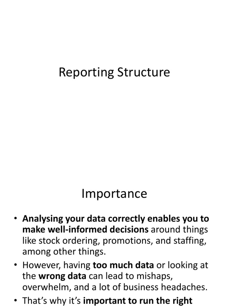 Unit-9 Reporting Structure PDF | PDF | Inventory | Sales
