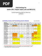 Field Settings For Daikin VRV / Skyair Indoor Unit and Brc1E72