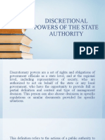 Discretional Powers of The State Authority