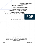 Indian Standard: Schedule. For Properties and Availability of Stones For Construction Purposes