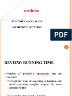 Algorithms: Run Time Calculation Asymptotic Notation