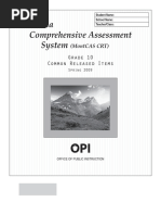 Montana Comprehensive As Sess Ment System: Grade 10 Common Released Items