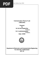 Communication Theory-1-Lab (15EC2205) : Prepared by Dr. M. Venu Gopala Rao Dr. S. Lakshminarayana, Dept. of ECE