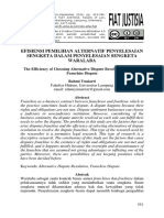 Efisiensi Pemilihan Alternatif Penyelesaian Sengketa Dalam Penyelesaian Sengketa Waralaba
