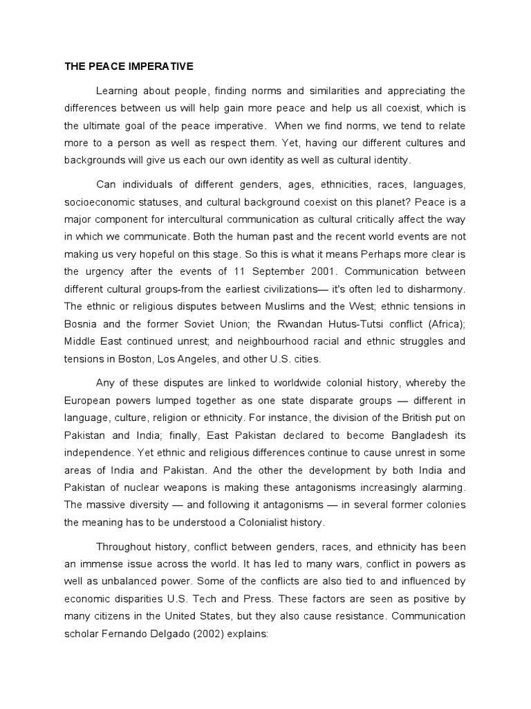 The Peace Imperative | PDF | Cross Cultural Communication | Pakistan