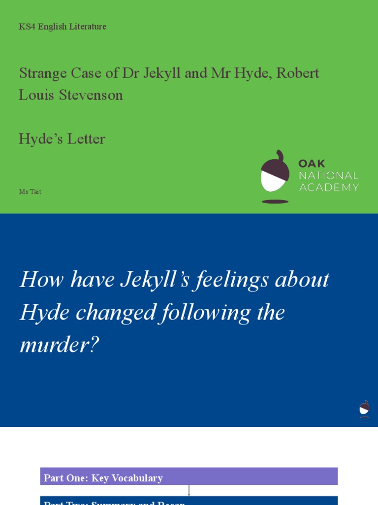 Jekyll + Hyde Hyde's Letter PDF Strange Case Of Dr Jekyll And Mr