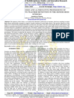 POSSIBLE STRATEGIES AND ALTERNATIVE PROFESSIONS OF TEACHERS TO IMPROVE TEACHER RETENTION IN THE SENIOR HIGH SCHOOLS