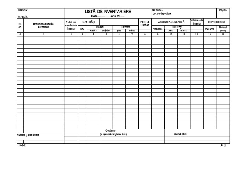 Lista Inventar | PDF