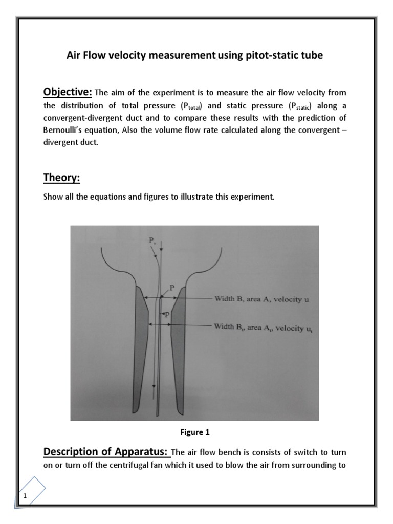Measuring Air Flow Velocity with Pitot Tube | PDF | Pressure | Fluid ...