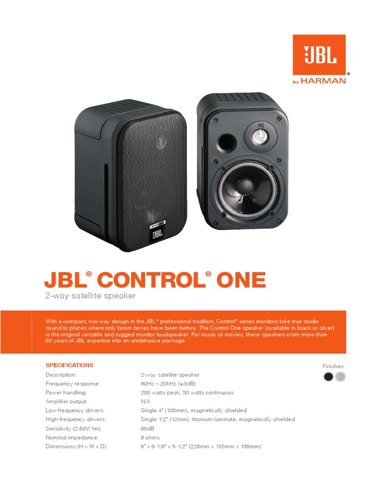 JBL Control One 2-Way Speaker Review | PDF | Loudspeaker