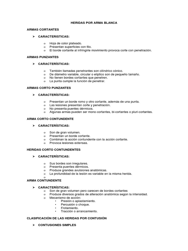 Clasificación de heridas por arma blanca | PDF | Lesión | Hueso