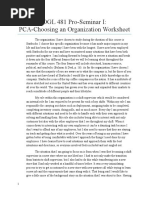 OGL 481 Pro-Seminar I: PCA-Choosing An Organization Worksheet