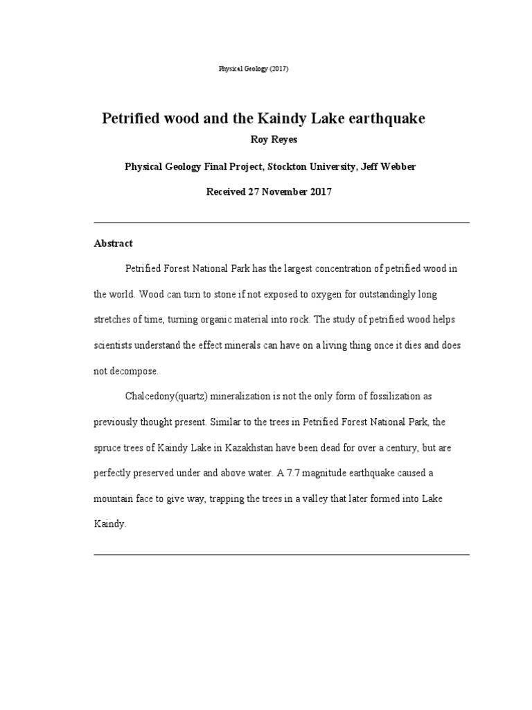 Petrified Wood and Kaindy Lake Earthquake | PDF | Lake | Trees