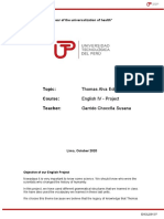 Topic: Course: Teacher:: Thomas Alva Edison English IV - Project Garrido Choccña Susana