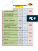 Basic Medical Skills Professionalism: Staff Time Date