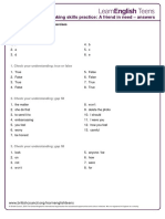 Speaking Skills Practice: A Friend in Need - Answers: Preparation