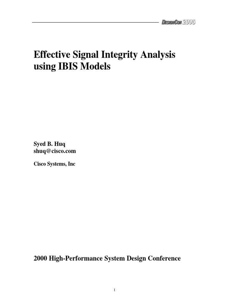 IBIS Model Signal Integrity Solutions | PDF | Spice | Simulation
