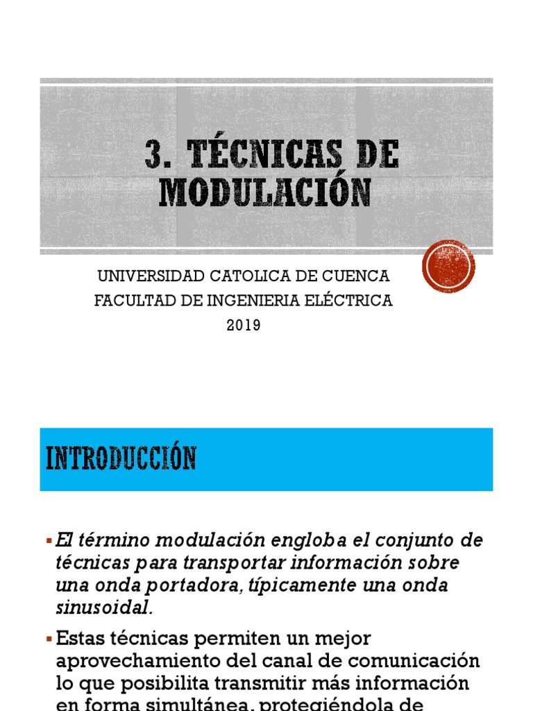 Técnicas de Modulación en Comunicaciones | PDF | Modulación de ...