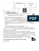 I-Language: (12 Marks) : Sidi Saad Prep School 8th Form Mid-Term Test N°1