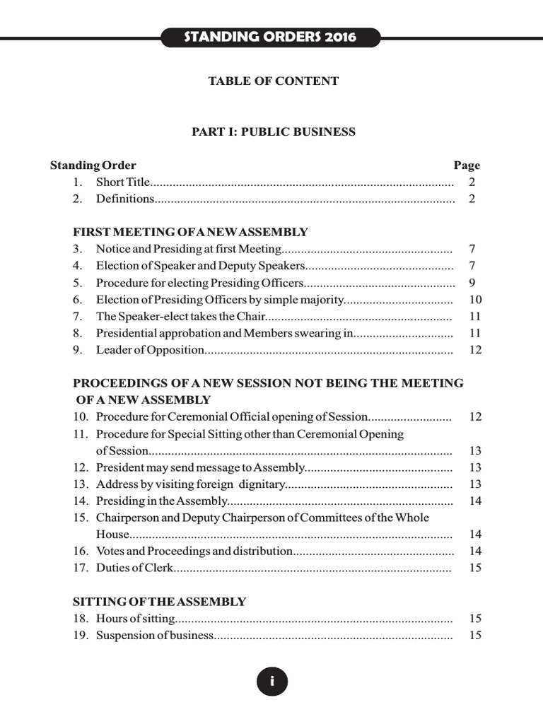 Standing Orders for Public Assembly | PDF | United States House Of ...