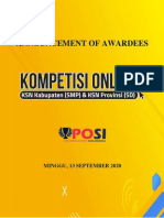 Pengumuman Hasil Kompetisi Online KSNK SMP & KSNP SD POSI Tahun 2020