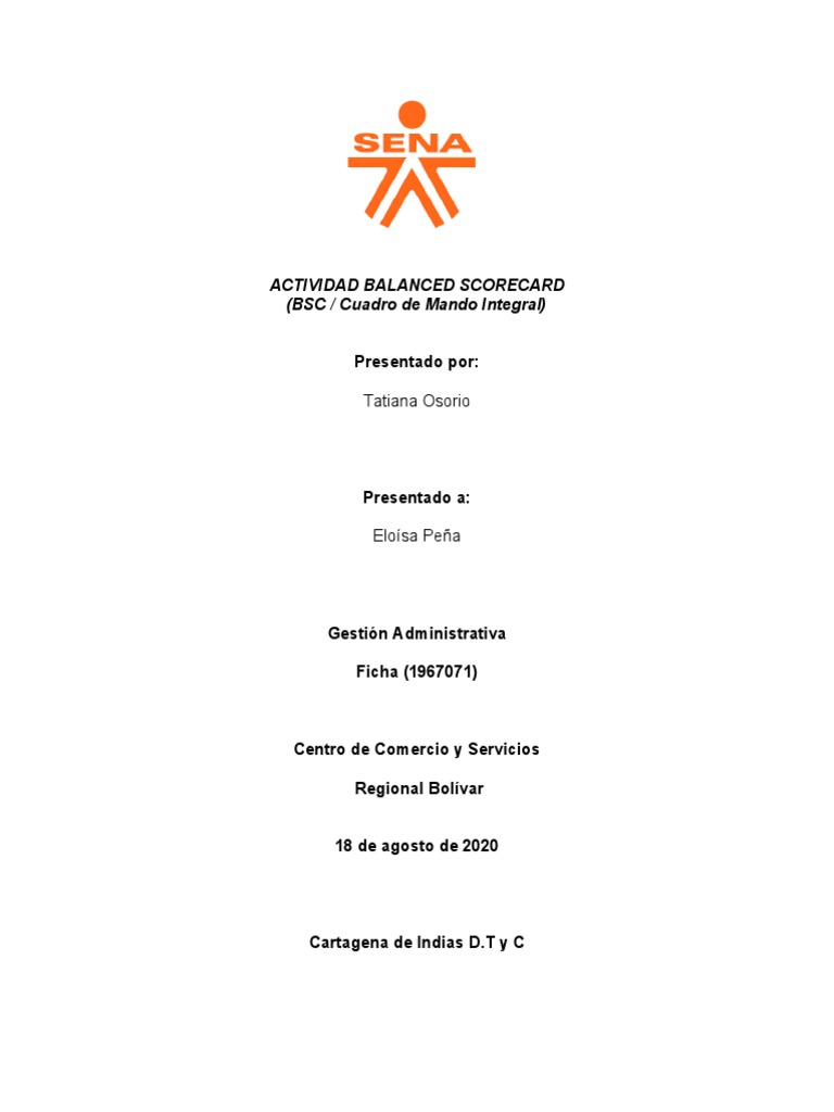 Implementación del Balanced Scorecard | PDF | Planificación | Cognición