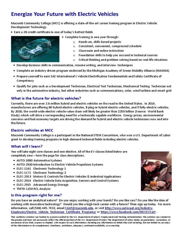 Electric Vehicle Technician Training Program | PDF | Electrical Network ...