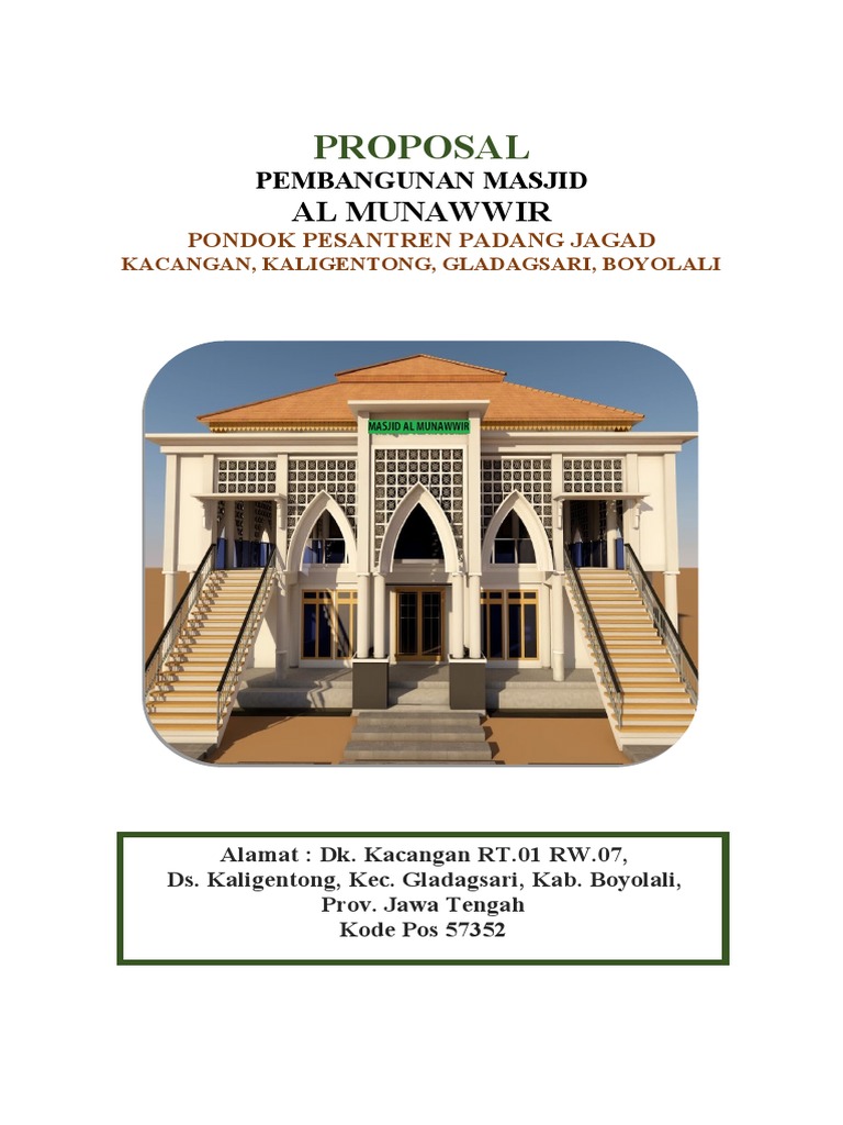 Proposal Pembangunan Masjid Al Munawwir | PDF