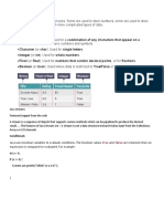 Data Types: Keyboard, Such As Letters, Numbers and Symbols