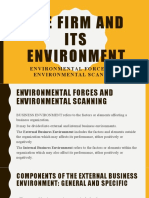 The Firm and ITS Environment: Environmental Forces and Environmental Scanning