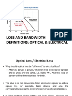 Loss and Bandwidth Definitions: Optical & Electrical