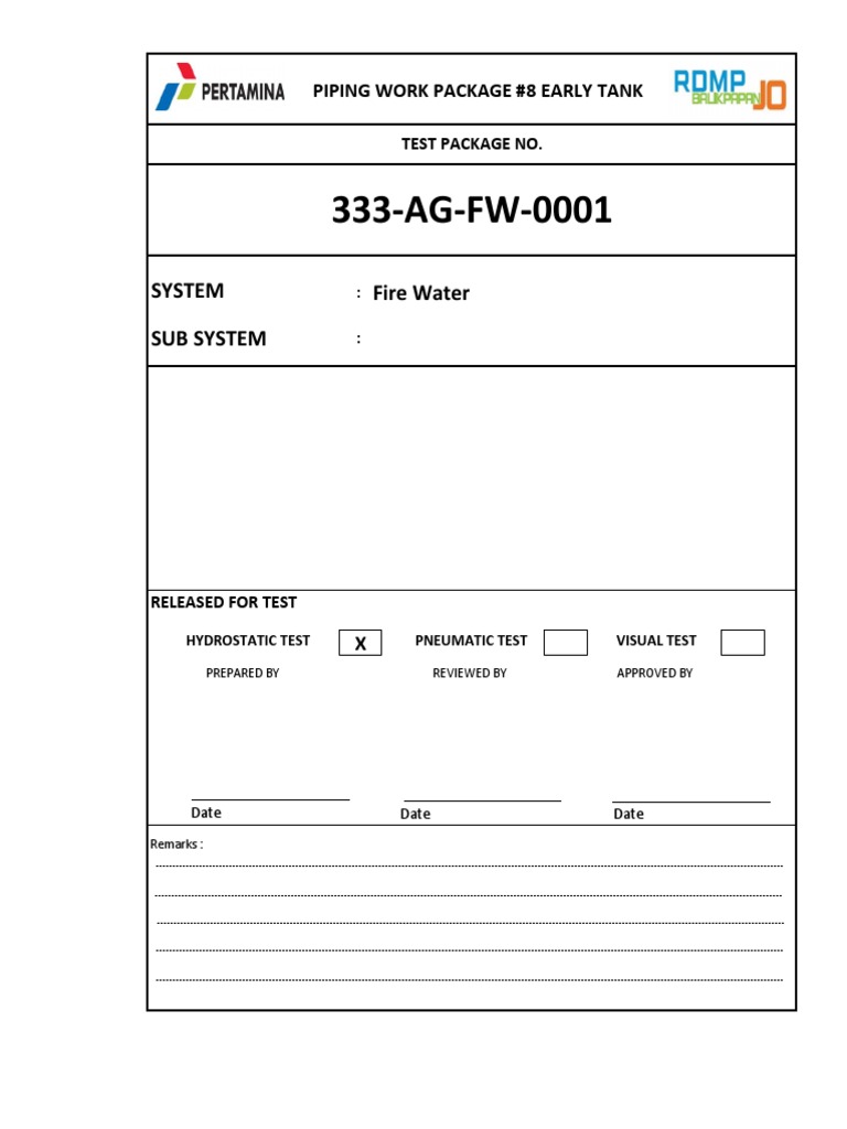 Hydrotest 333 AG FW 0001 Rev03 PDF PDF Plumbing Gas Technologies